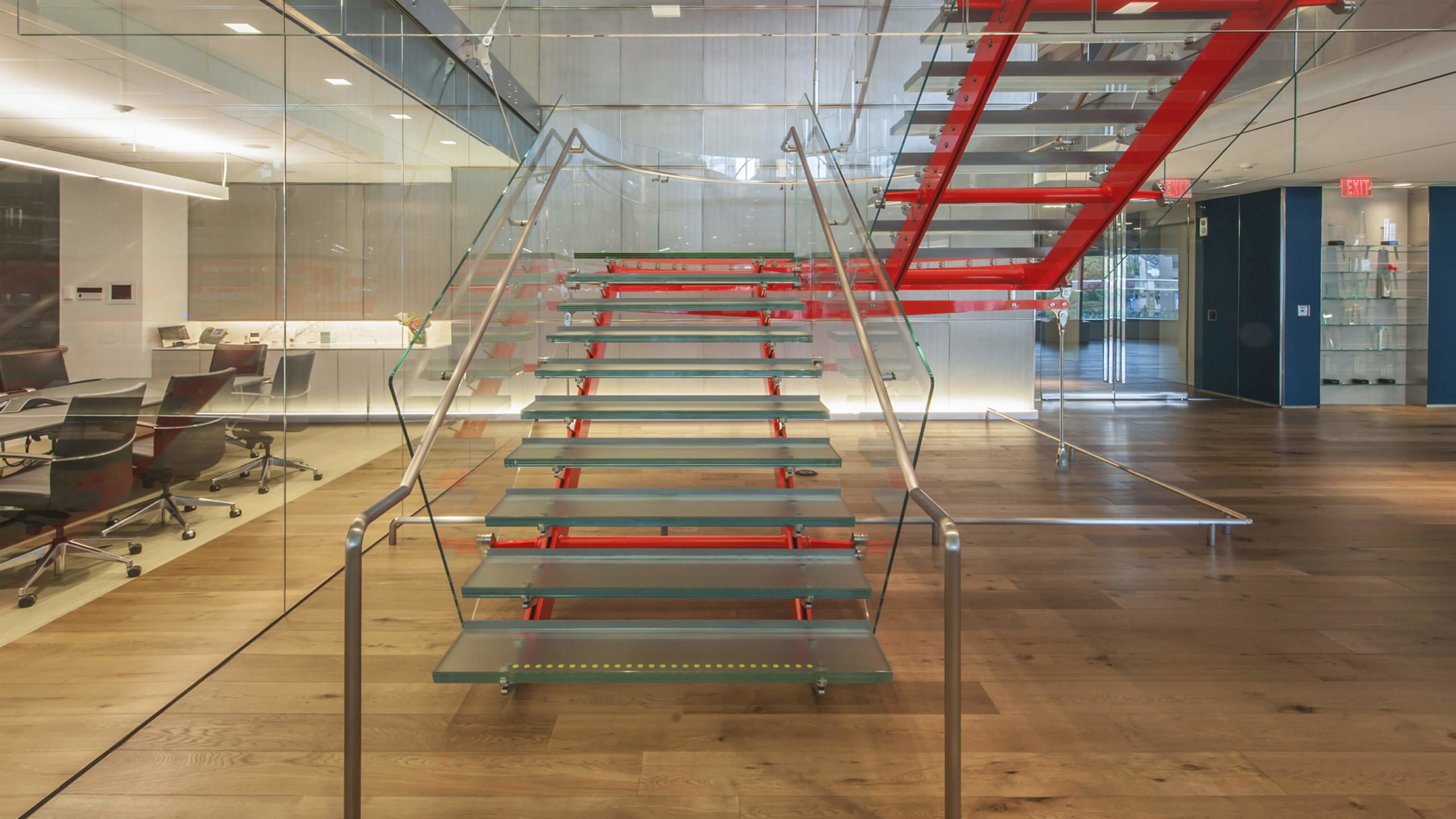 Synergi JBG Headquarters glass and metal stairs