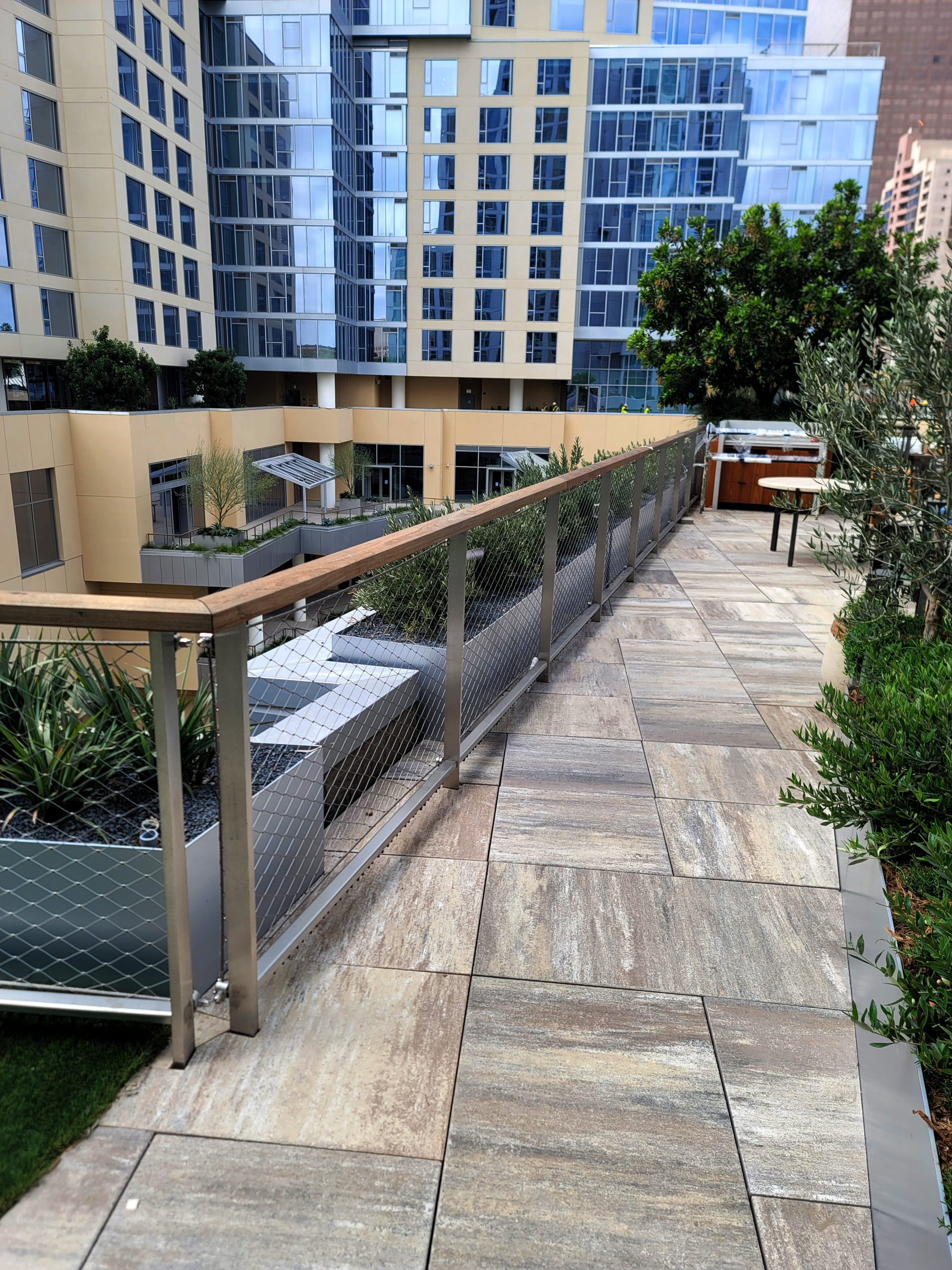 cable guardrail on rooftop