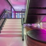 T-Mobile feature stair with purple lighting