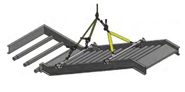 A prefabricated modular stair rigging plan rendering